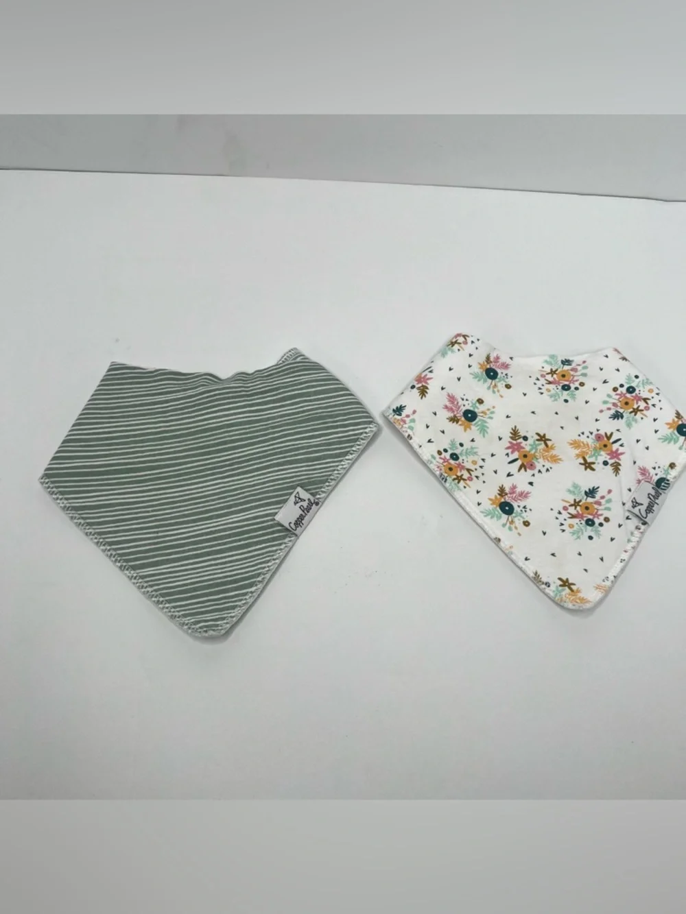 Copper Pearl Bundle 6 Bandana Bibs Baby Girl Floral Mermaid Neutrals Pink Tan